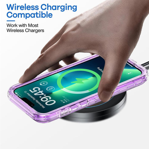 ORIbox Case for iPhone 13 Pro Max/12 Pro Max - Purple, 10 FT Military Grade Drop Protection, Transparent Heavy Duty