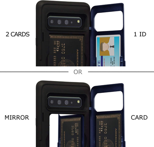 TORU CX PRO Case for Galaxy S10 5G - Slim Protective Cover with Card Holder, Hidden Wallet Flip Slot, Blue