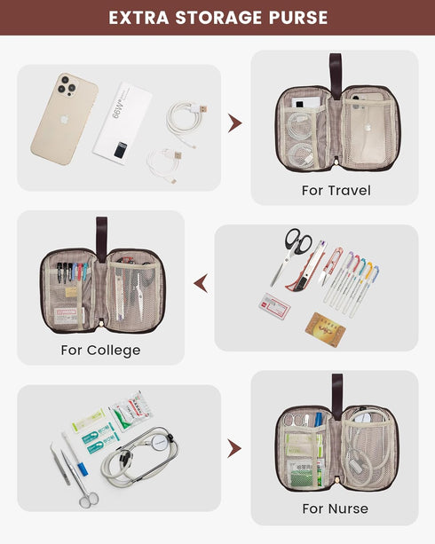LOVEVOOK Laptop Backpack for Women, 15.6 Inch Work Bag with USB Port, 2PCS, Apricot-Coffee