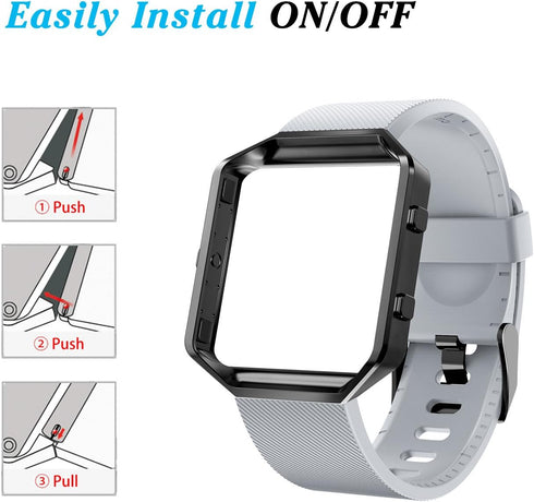 LEEFOX Compatible Blaze Bands with Frame, Sport Silicone Replacement Strap for Blaze Smart Fitness Watch - 10Pack