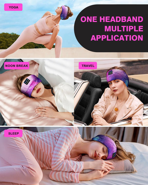 LC-dolida Bluetooth Headband Sleep Headphones, Wireless Earphones, Sleep Mask for Sports, Gifts, Yoga, Travel