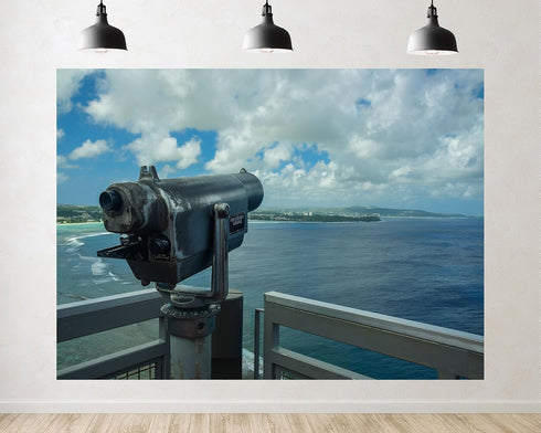TryKid 8x6ft Ocean Viewfinder Backdrop Blue Sky White Clouds Coastal Landscape Photography Background