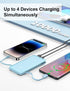TG90° 10000mAh Power Bank with Built-in Foldable AC Wall Plug and Cables, Ultra Slim Portable Charger for iPhone 16/15
