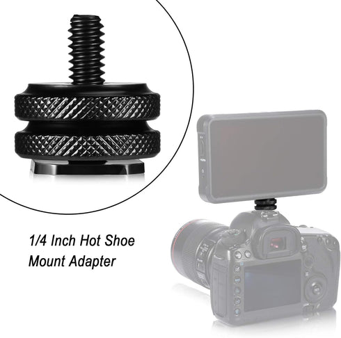 Weewooday 8 Pack 1/4"-20 Set Hot Shoe Adapter Kit, Cold Shoe Mount & Flash Stand Mount for DSLR Camera Rig, Tripod