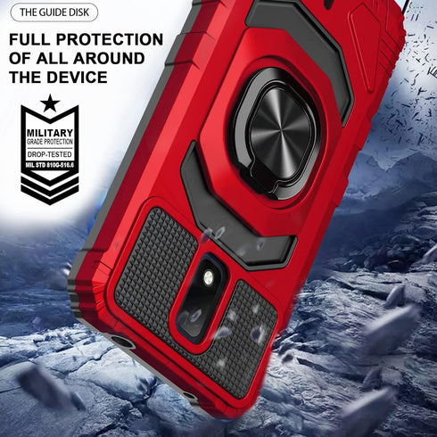 Ailiber Cricket Debut Case, AT&T Calypso 2(U319AA) with Screen Protector, Ring Kickstand for Magnetic Car Mount (Red)