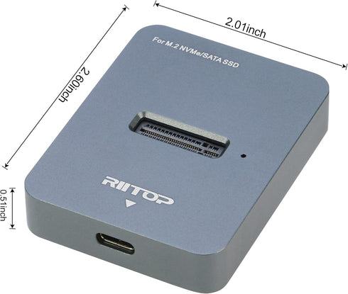 RIITOP M.2 to USB Docking Station, NVMe to USB-C Reader Adapter for M.2 NVMe and SATA-Based SSD Enclosure