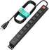 QBA 8 Outlet Heavy Duty Power Strip with USB C, 6ft Cord, Wall Mount for Home Office