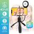 XTREME XCA21019BLK 2 1 3 LED Smartphone Extendable Selfie Mount in Led Selfie Stick White Lighting Levels, Tripod