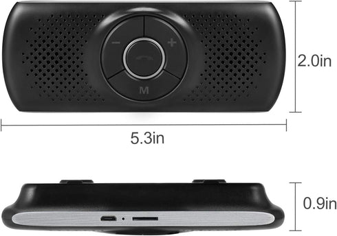 Wireless in Car Handsfree Speakerphones, Portable Bluetooth Speaker, Stereo Sound Enhanced Bass, Built-in Mic, TF Card