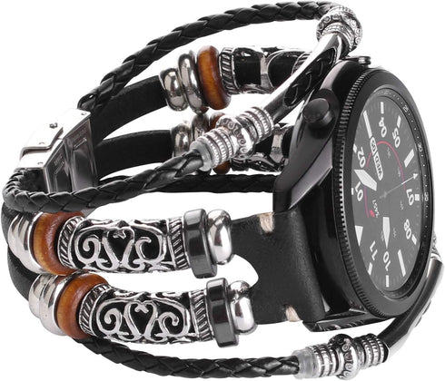 Bands Compatible with Garmin Venu 2/Venu 3/Vivoactive 4 45mm/Samsung Galaxy Watch 3 45mm/Gear S3, 22mm Leather Vintage