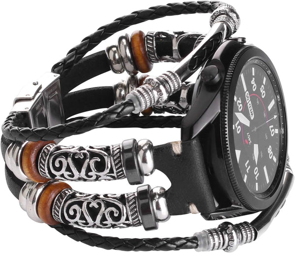 Bands Compatible with Garmin Venu 2/Venu 3/Vivoactive 4 45mm/Samsung Galaxy Watch 3 45mm/Gear S3, 22mm Leather Vintage