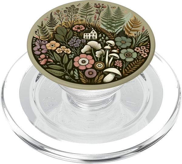 Cute Cottagecore Floral Sage Green Phone Grip, Nature Lover PopSockets MagSafe PopGrip for iPhone