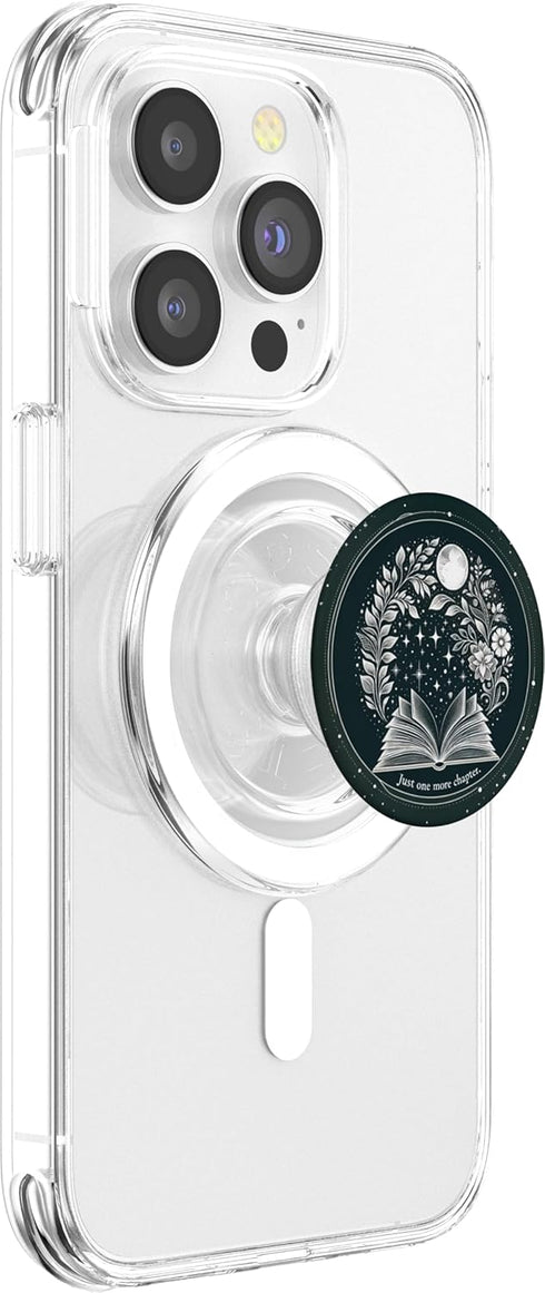 Just One More Chapter Floral Book Moon Lover Reading PopSockets MagSafe Grip for iPhone