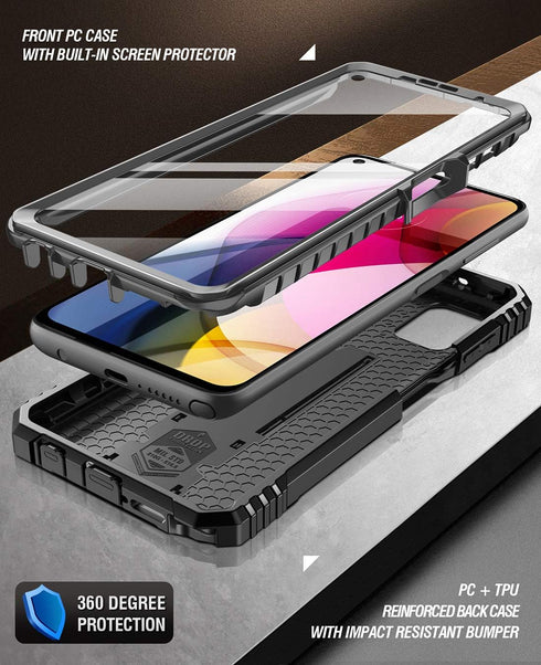 Poetic Revolution Series Case for Moto G Stylus (2021), Full-Body Rugged Dual-Layer Protective Cover with Kickstand,