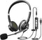 Earbay USB Headset with Microphone for PC, Noise Cancelling Computer Headset with 3.5mm Jack On-Ear Wired Headphones