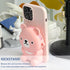 UnnFiko Wallet Phone Case for iPhone 7 Plus 8 Plus, 3D Cartoon Cute Bear Purse Stand Holder, Pink