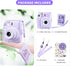 Glitter Clear Case for Fujifilm/Polaroid Instax Mini 12 Instant Camera, Upgraded Glitter Case with Accessories - Purple
