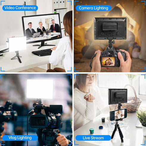 SL100D LED Video Light, Bi-Color on Camera, Continuous Dimmable Photography Lighting, Portable Studio LED Panel