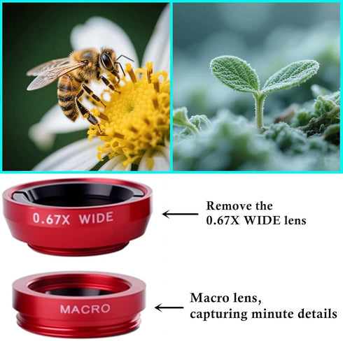 Generic Wide-Angle Macro Fish-Eye Camera Lens Kit, for Smart Phones, Tablet Computers, ipad Laptop.External Expansion