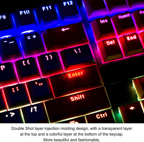 MECCANIXITY 108 Keys Pudding Keycaps Set OEM Profile 60 Percent ABS for Mechanical Keyboard Layout, Orange Double Shot