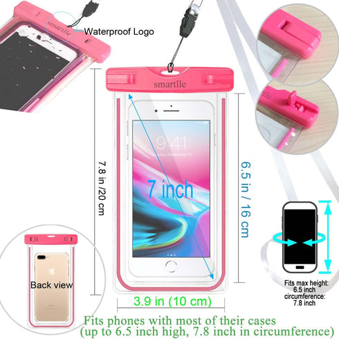 Waterproof Phone Pouch, Universal Waterproof Phone Case, Dry Bag for iPhone 15 14 13 12 11 Pro Max XR SE XS 8 7 6S