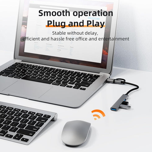 iPartsleader 4-in-2 3.0 3 2.0 15 Pro,Xbox,PS5,XPS USB-C Hub, Featuring USB and USB Ports, Adapter Compatible with USB-C