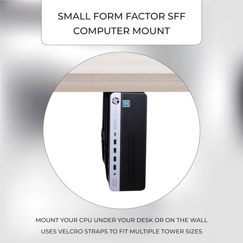 HumanCentric SFF Under Desk PC Mount and Wall Mount Bracket for Small Form Factor Desktop Tower, Adjustable Computer