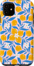PrintablePretty Pink Blue Cluster Lemon Floral Citrus Botanical Case for iPhone 11