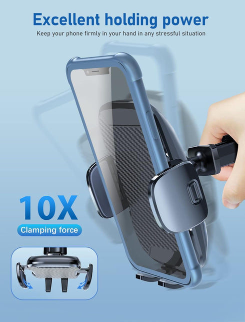Phone Holder Mount for Car with Strong Suction, Hands-Free Universal Cell Phone Mounts for Dashboard/Windshield