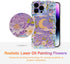 EYZUTAK Case for iPhone 13 Pro Max, Colorful Retro Oil Painting Flower Moon Pattern Laser Cute Curly Wave Edge Exquisite Phone Cover Stylish Durable TPU Protective Case for Girls Women - Purple White