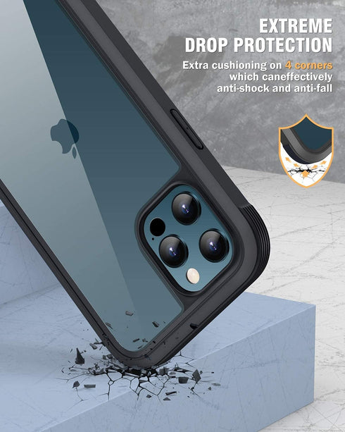 Miracase Designed Case for iPhone 12 Pro Max, Full Body Rugged Case with Built-in Anti-Scratch Screen Protector