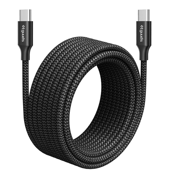 etguuds Long USB C to USB C Cable, 20ft, 1-Pack, Nylon Braided Cord for Samsung Galaxy, Note, LG, Moto, and Tablets