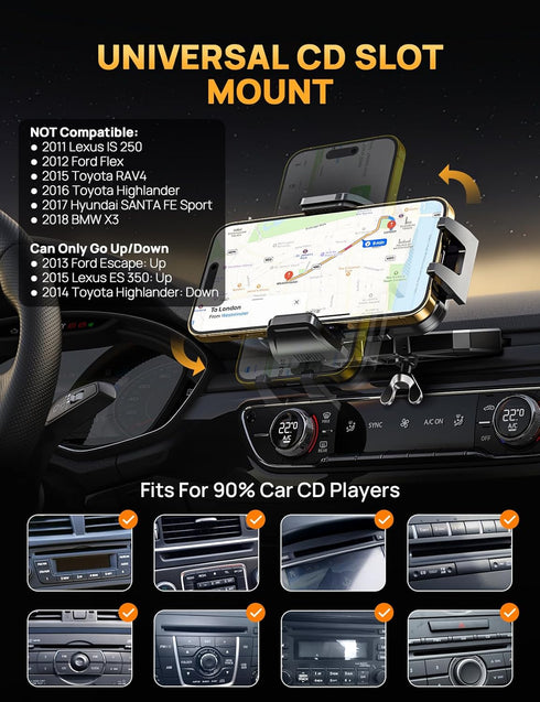GUANDA TECHNOLOGIES CO., LTD. 360 17 16 15 2026 Slot Phone Mount, Military-Grade Stable Car Phone Holder [Thick Cases