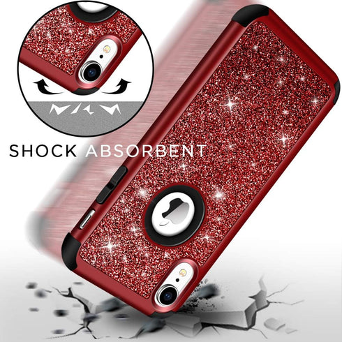 Hython Compatible with iPhone XR Case, Heavy Duty Full-Body Defender Protective Bling Glitter Sparkle Hard Shell Armor