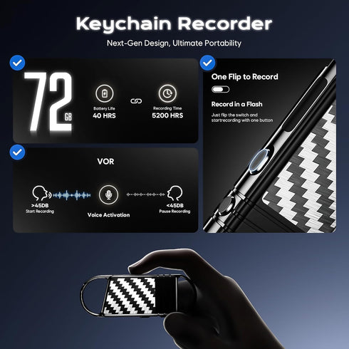 Tallkcoder 72GB MP3 Voice Activated Recorder - Recording Device with AI-Intelligent Noise Reduction for Lectures