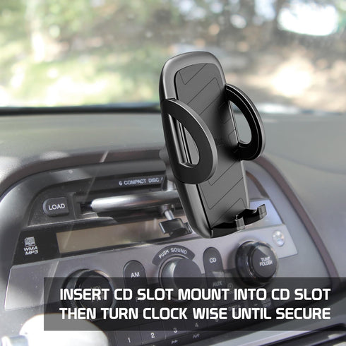 Cellet Universal CD Slot Phone Mount, 360° Rotating Car Phone Holder with Secure CD Slot Base