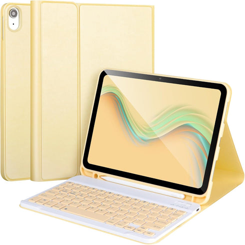 AHYWTAN for iPad 11/10th Generation Case with Keyboard,Detachable Bluetooth Keyboard case for iPad