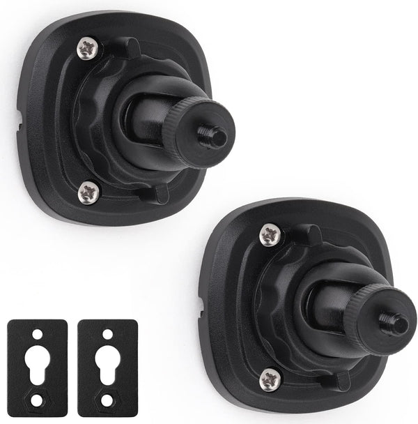 2 Pack Speaker Wall Mount Holder for 1/4"-20 Threaded Keyhole, 360 Rotation Adjustment, Aluminum Alloy Mount, Black
