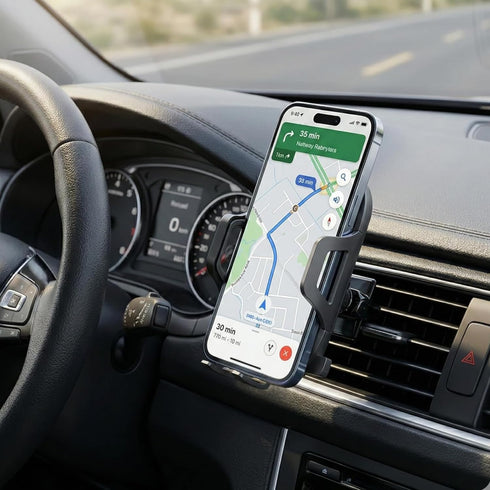 Esoulk 360 17/16/15/14/13 One-Touch Air Vent Car Phone Holder, Push Button Release Vent Phone Mount, Rotation Phone