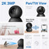 Tapo 2K 2-Way C211 (2-Pack) Indoor Pan/Tilt Wired Security Camera - Works as a Baby Monitor & Pet Camera, Motion