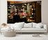 CHNYWORK 6ftx4ft Bulb Makeup Room Backdrop Beauty Salon Interior Mirror with Light Frame Dark Background Professional