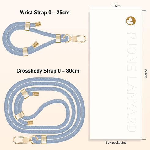 UKON Cell Phone Lanyard,Crossbody Lanyard Premium Metal Buckle Phone Charms with 2 X Phone Patch (Blue) by UKON