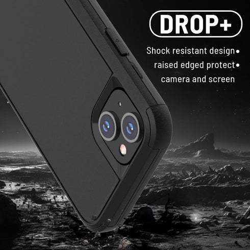 iPhone 15 Plus Heavy Duty Case - Rugged, Shockproof, Drop Proof, 6.7" with Built-in Glass Protector, Wireless Charging