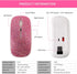 HXMJ Bling Dazzling Rechargeable Bluetooth Wireless Mouse, 2.4GHz+5.2, Crystal Diamond Rhinestone, RGB Backlit (Pink)