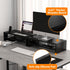 Wood Monitor Stand Riser - 2 Tier Black Computer Monitor Shelf for Desk Organizers, Easy to Assemble