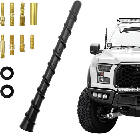 Fkewp Car Spiral Antenna, 7 Inch Waterproof PVC Rubber Antenna Mast with Screw