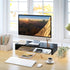 TEAMIX 20 inch Monitor Stand Riser, Wood Stand for Desk, Computer Stand with Keyboard Organizer, Black