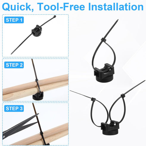 Kegeeei 120Pcs 20 100 Magnetic Zip Tie Mounts Heavy-Duty Magnet Bases & Nylon Cable Ties for Strong, Neat Wire