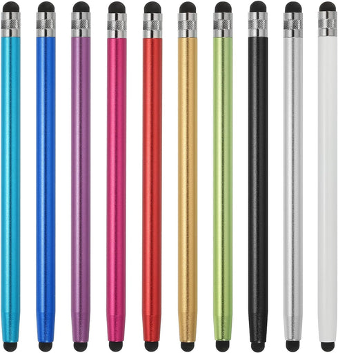 MECCANIXITY 10pcs Universal Stylus Pens, Dual Rubber Tips, Capacitive Touch Screen Pen, Sensitivity Precision