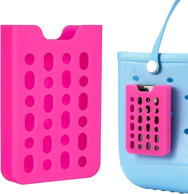 PARBEE Phone Holder for Bogg Bag, Silicone Pink Holder Keeps Your Phone Handy in Tote Bag, Accessory Charm Insert